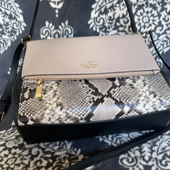 Kate Spade Medium Flap Shoulder Bag Natural Multi Mixed Material - Picture 6 of 16